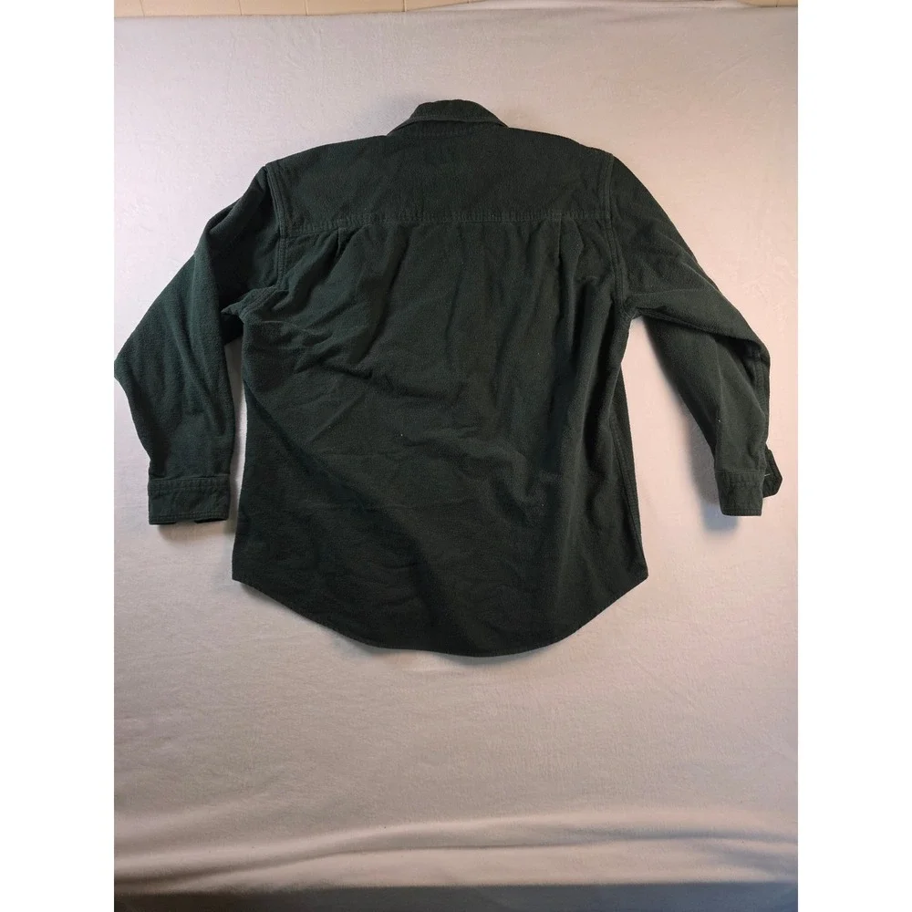 Levis Flannel Shirt Heavyweight Cotton Button Down Large Green Workwear Outdoor